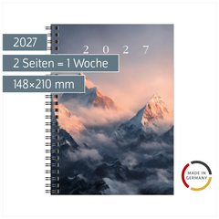 Buchkalender Design Line Mod. Timing 1 2027 „Mountain“ | A5, Papier