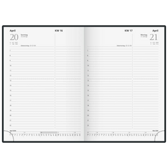 Buchkalender Mod. Chefplaner 2026 „Carbon“ | A5, Kunstleder