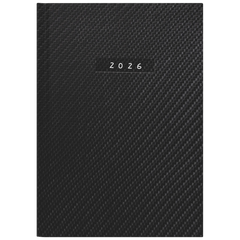 Buchkalender Mod. Chefplaner 2026 „Carbon“ | A5, Kunstleder