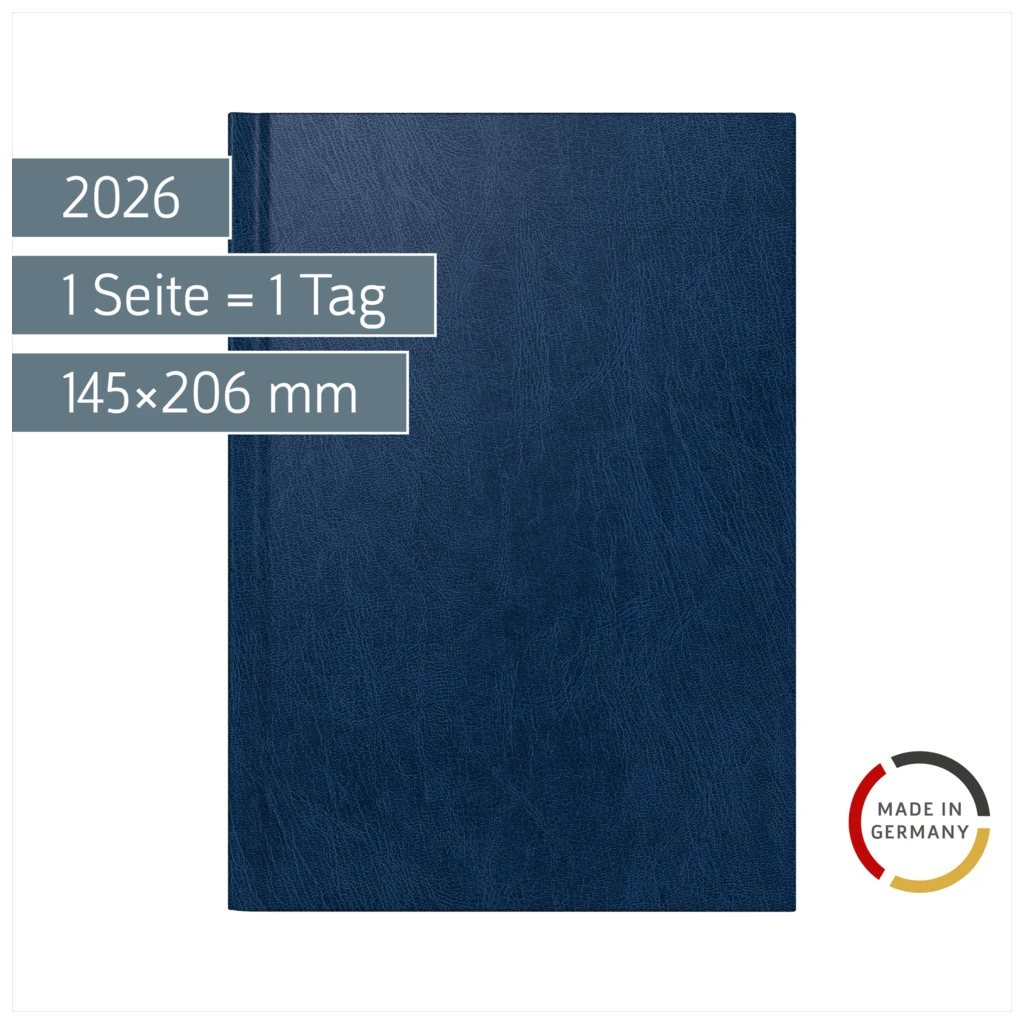 Buchkalender Mod. Chefplaner 2026 | A5, Kunststoff, dunkelblau
