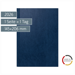 Buchkalender Mod. Chefplaner 2026 | A5, Kunststoff, dunkelblau