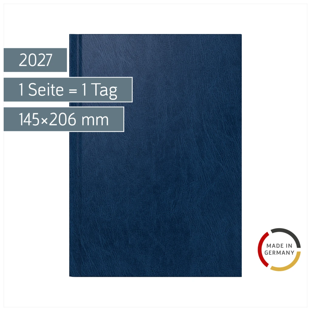 Buchkalender Mod. Chefplaner 2027 | A5, Kunststoff, dunkelblau