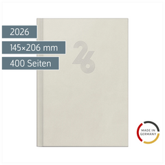 Buchkalender Mod. Chefplaner 2026 „Grey“ | A5, Kunstleder