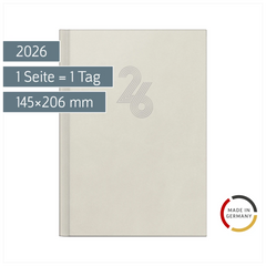 Buchkalender Mod. Chefplaner 2026 „Grey“ | A5, Kunstleder