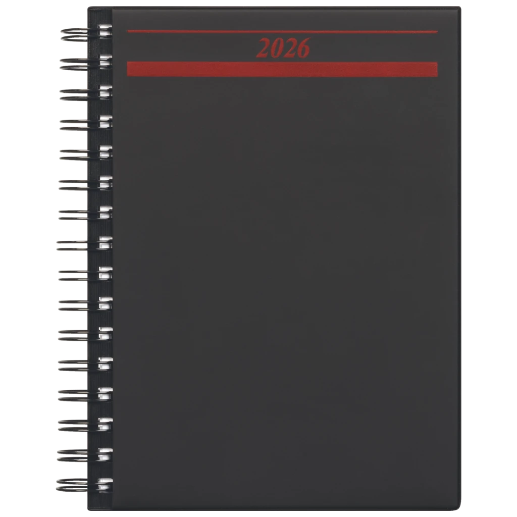 Buchkalender Mod. Timing 1 2026 | A5, Kunststoff, schwarz