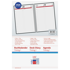 Buchkalender Mod. Timing 1 2026 | A5, Kunststoff, schwarz