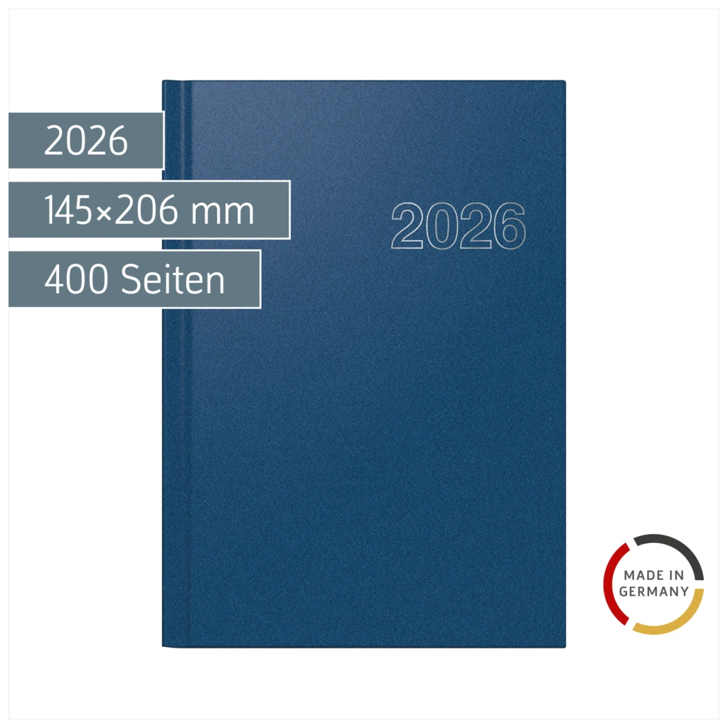 Buchkalender Mod. Chefplaner 2026 | A5, Kunststoff, blau