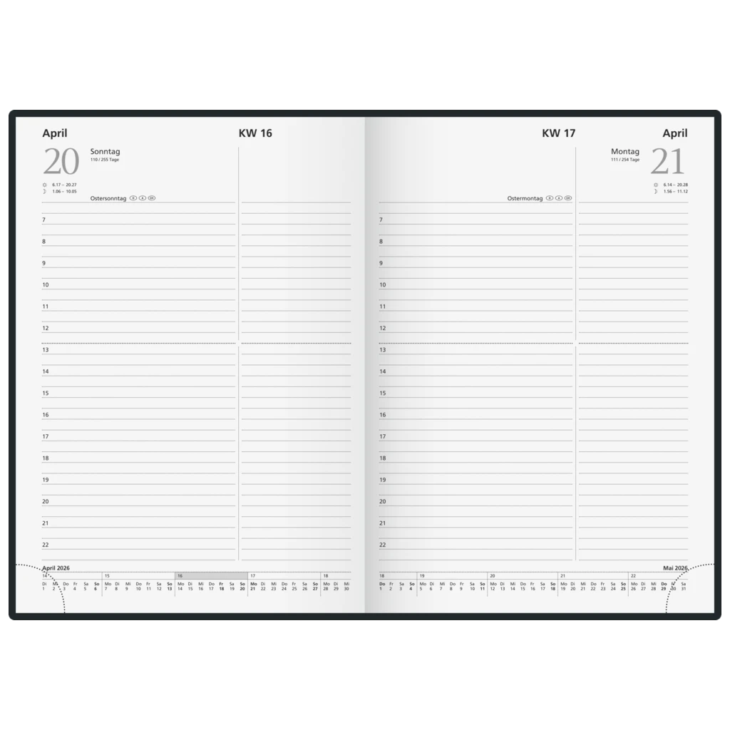 Buchkalender Mod. Chefplaner 2026 | A5, Kunststoff, blau