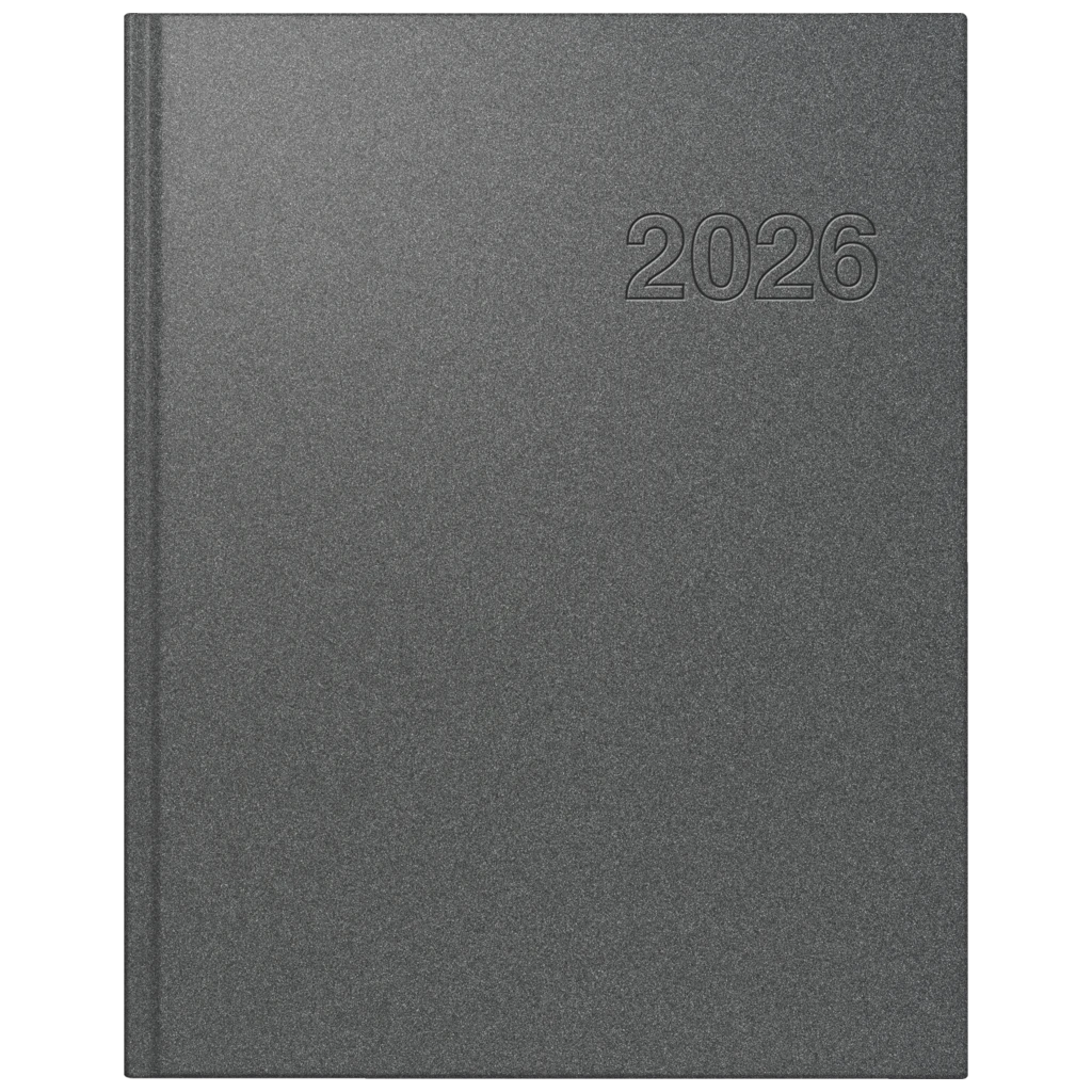 Buchkalender Mod. Chefplaner 2026 | A5, Kunststoff, grau