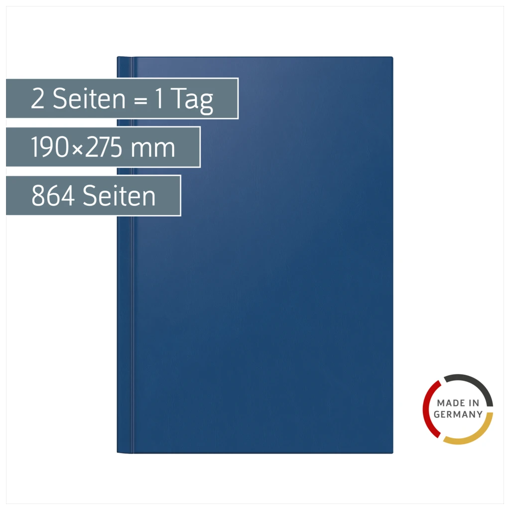 Buchkalender Mod. Ultraplan | 19×27,5 cm, Kunststoff, dunkelblau