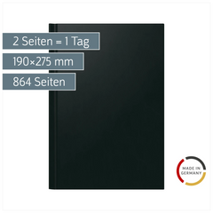 Buchkalender Mod. Ultraplan | 190×275 mm, Kunststoff, schwarz