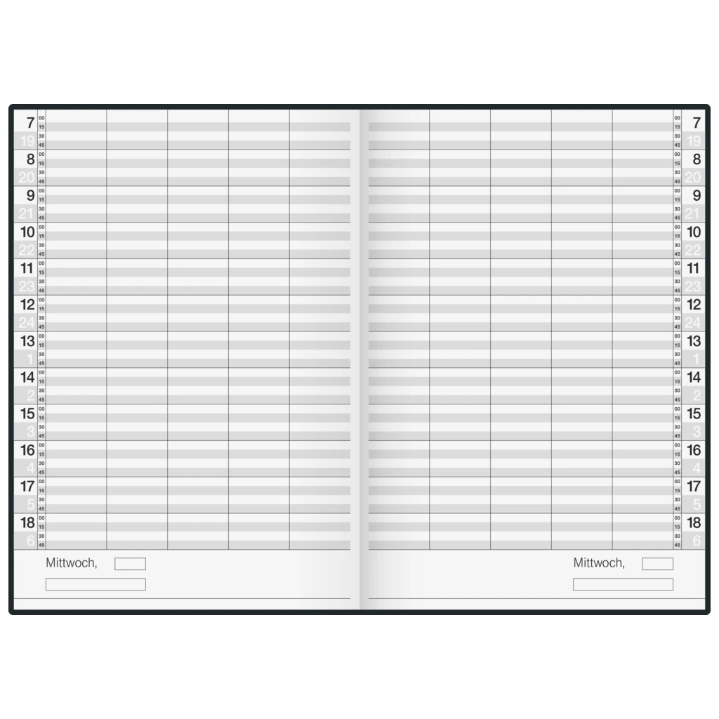Buchkalender Mod. Ultraplan | 190×275 mm, Kunststoff, schwarz