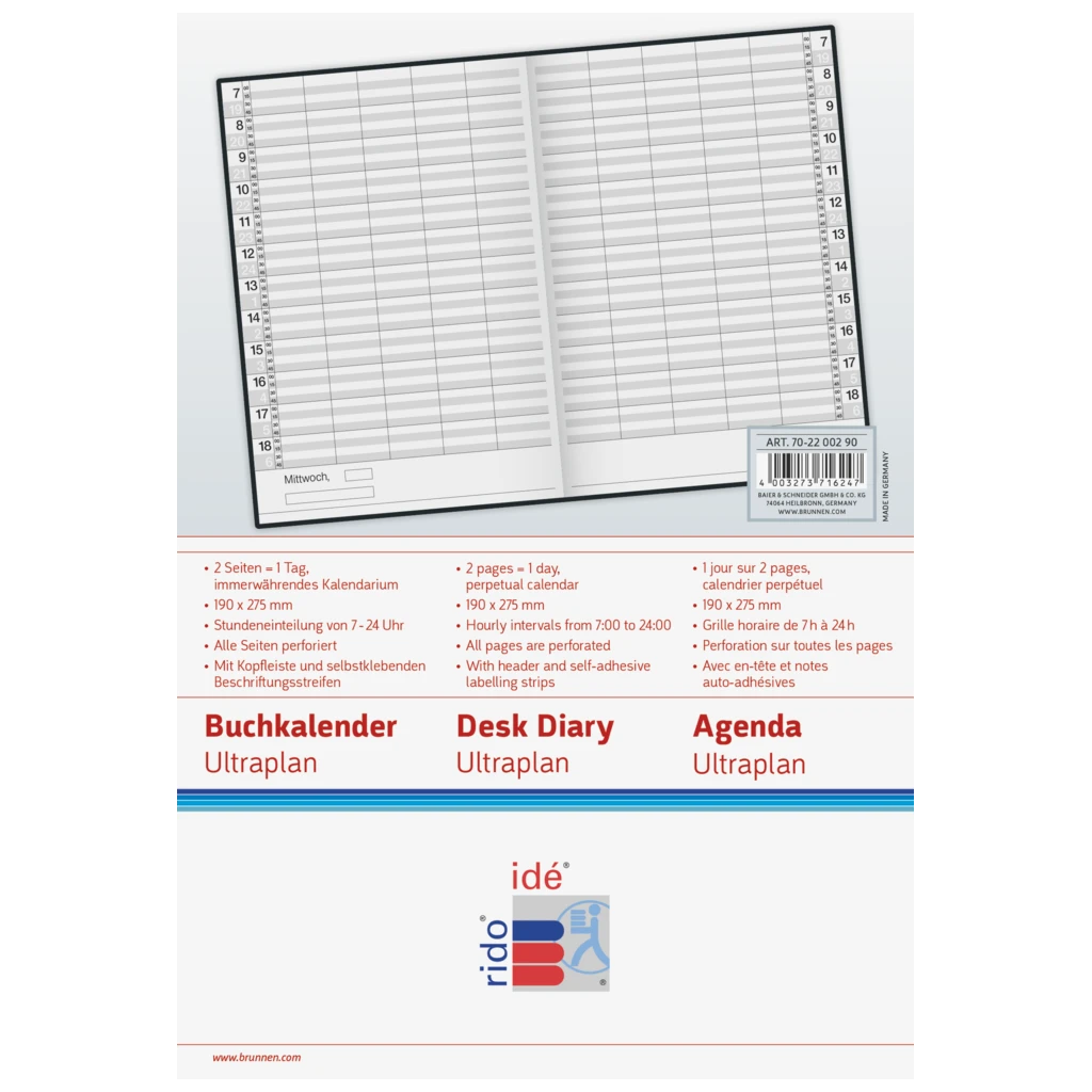 Buchkalender Mod. Ultraplan | 190×275 mm, Kunststoff, schwarz