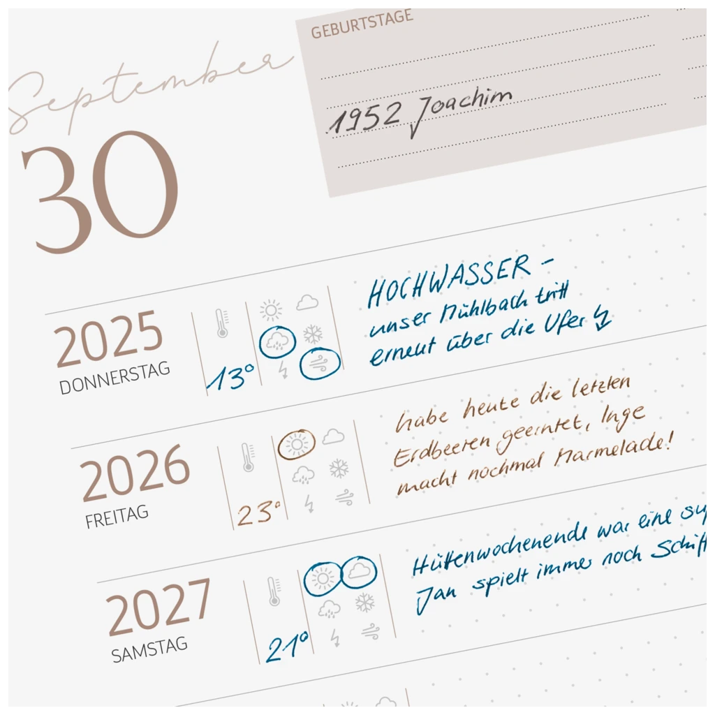10-Jahres-Kalender Premium 2025-2034 „10 Years of Moments“ | A4, Kunstleder