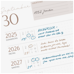 10-Jahres-Kalender Premium 2025-2034 „10 Years of Moments“ | A4, Kunstleder