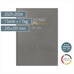 10-Jahres-Kalender Premium 2025-2034 „10 Years of Moments“ | A4, Kunstleder