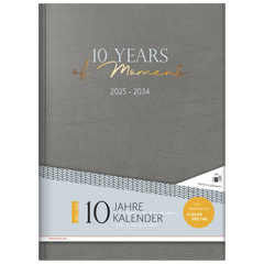 10-Jahres-Kalender Premium 2025-2034 „10 Years of Moments“ | A4, Kunstleder