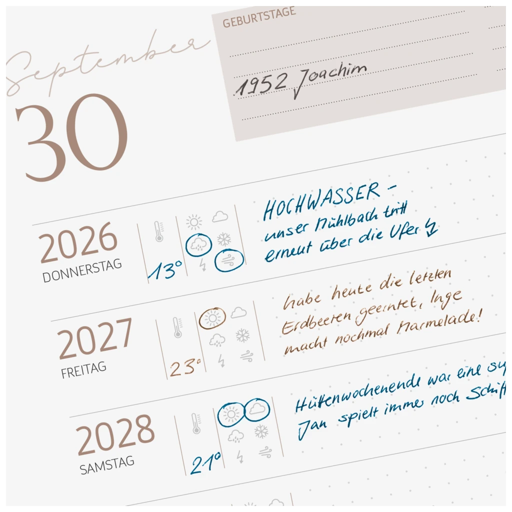 10-Jahres-Kalender Premium 2026-2035 „10 Years of Moments“ | A4, Kunstleder