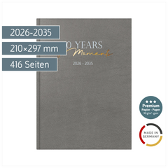 10-Jahres-Kalender Premium 2026-2035 „10 Years of Moments“ | A4, Kunstleder