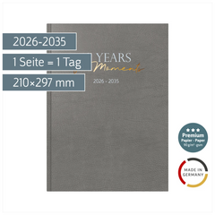 10-Jahres-Kalender Premium 2026-2035 „10 Years of Moments“ | A4, Kunstleder