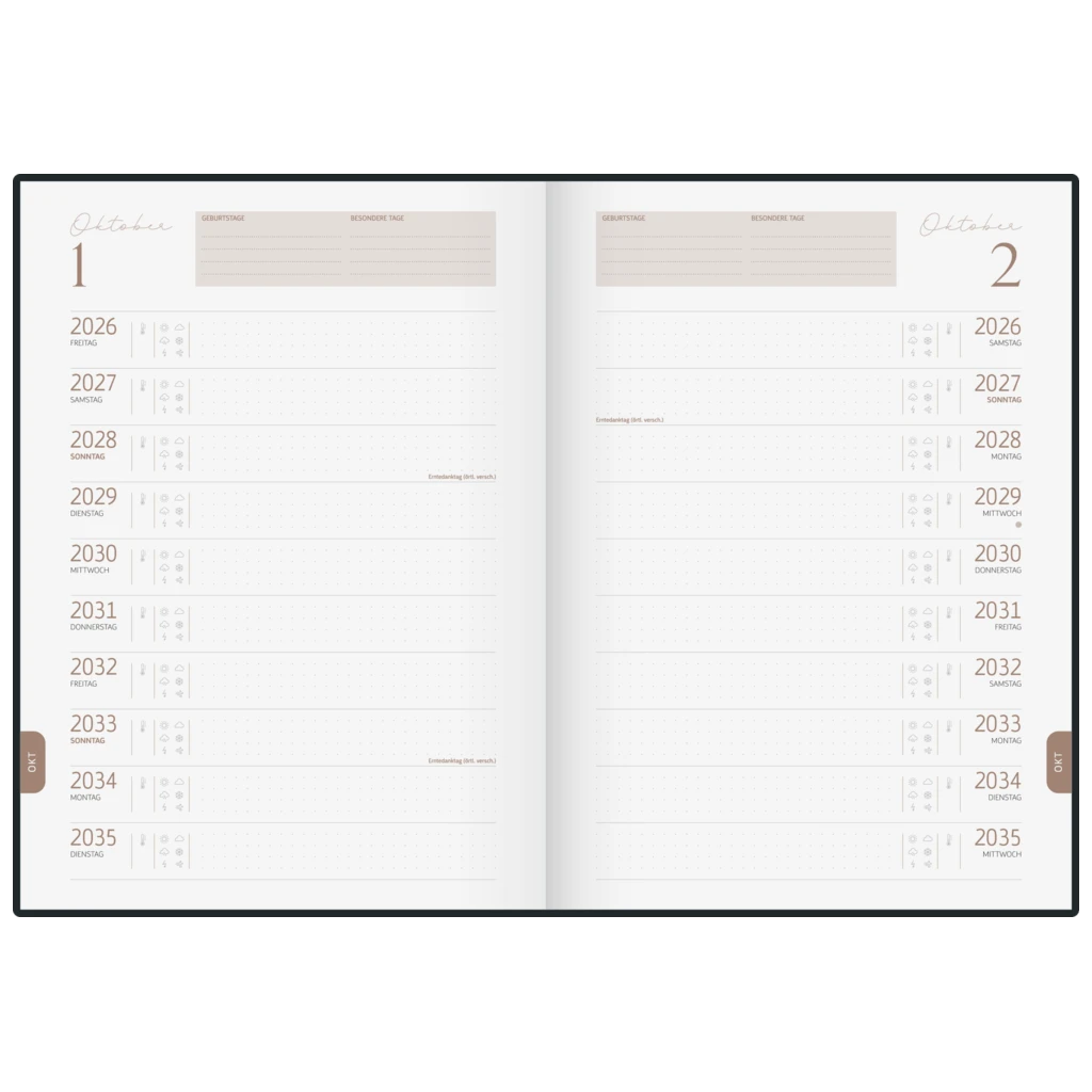 10-Jahres-Kalender Premium 2026-2035 „10 Years of Moments“ | A4, Kunstleder