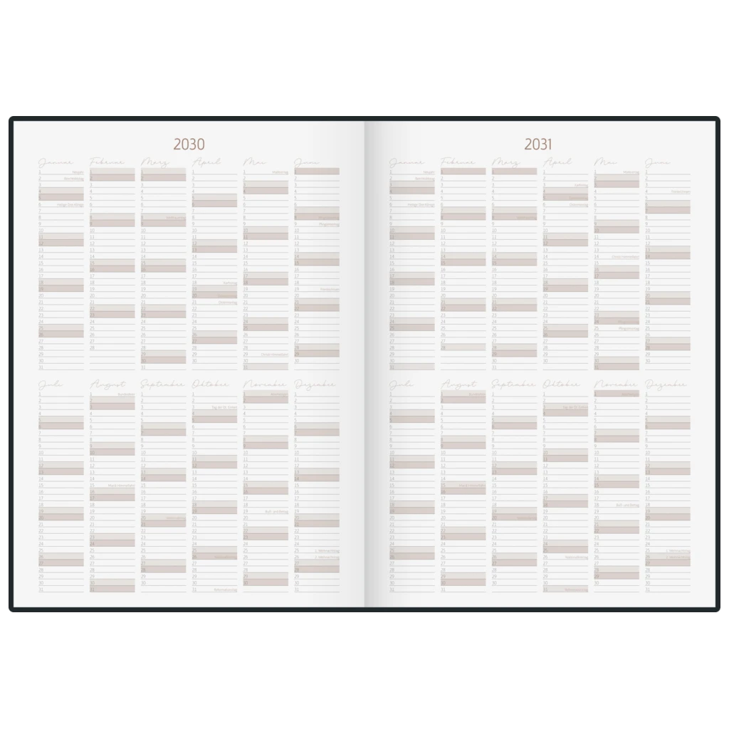 10-Jahres-Kalender Premium 2026-2035 „10 Years of Moments“ | A4, Kunstleder