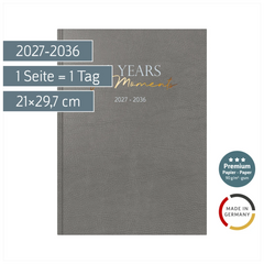 10-Jahres-Kalender Premium 2027-2036 „10 Years of Moments“ | A4, Kunstleder