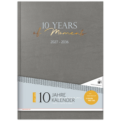10-Jahres-Kalender Premium 2027-2036 „10 Years of Moments“ | A4, Kunstleder