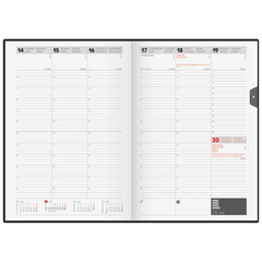Buchkalender Mod. studioplan int. '26 | 168×240 mm, Kunststoff, schwarz
