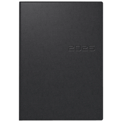 Buchkalender Mod. studioplan int. 2026 | 168×240 mm, Kunststoff, schwarz