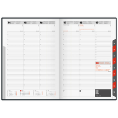 Buchkalender Mod. studioplan int. '25 | 168×240 mm, Kunstleder, schwarz