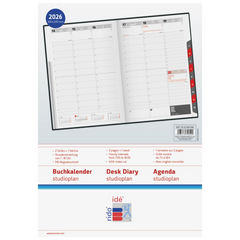 Buchkalender Mod. studioplan int. 2026 | 168×240 mm, Kunstleder, schwarz