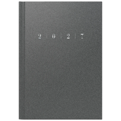 Buchkalender Mod. studioplan int. 2027 | 168×240 mm, Kunststoff, grau