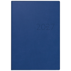Buchkalender Mod. studioplan int. 2027 | 168×240 mm, Kunstleder, blau