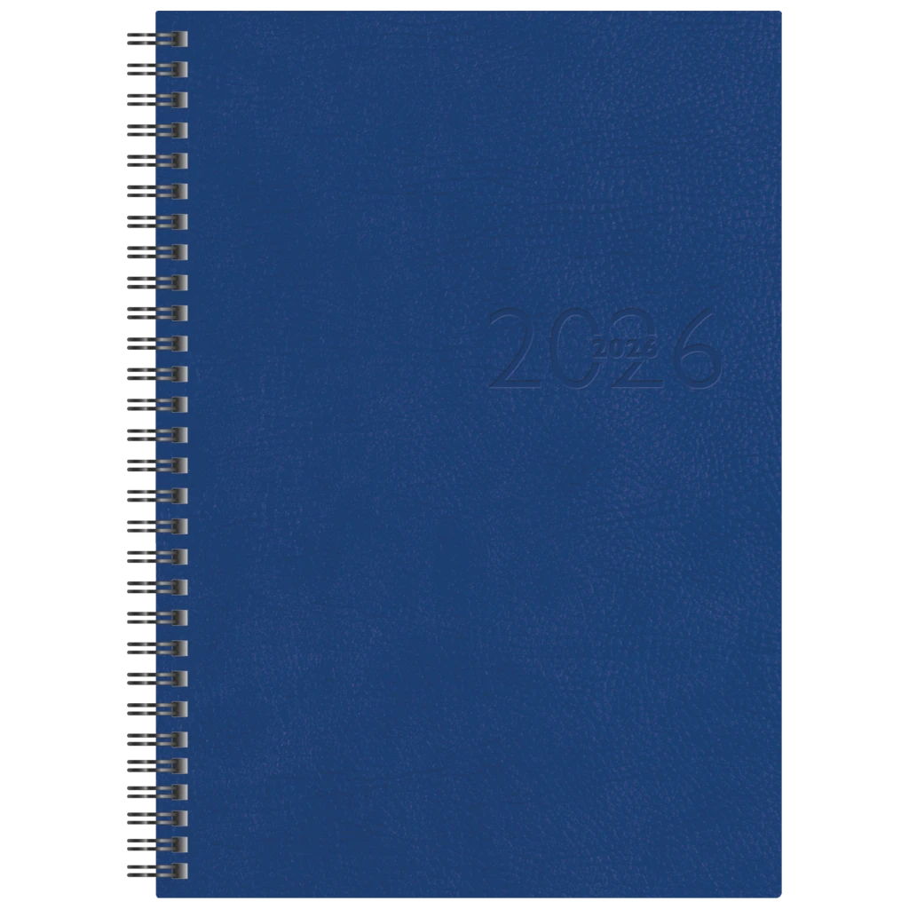 Buchkalender Mod. studioplan int. 2026 | 168×240 mm, Kunstleder, blau