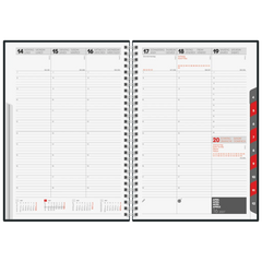 Buchkalender Mod. studioplan int. 2027 | 168×240 mm, Kunstleder, blau