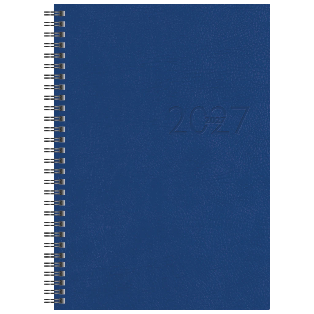 Buchkalender Mod. studioplan int. 2027 | 168×240 mm, Kunstleder, blau