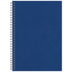 Buchkalender Mod. studioplan int. 2027 | 168×240 mm, Kunstleder, blau