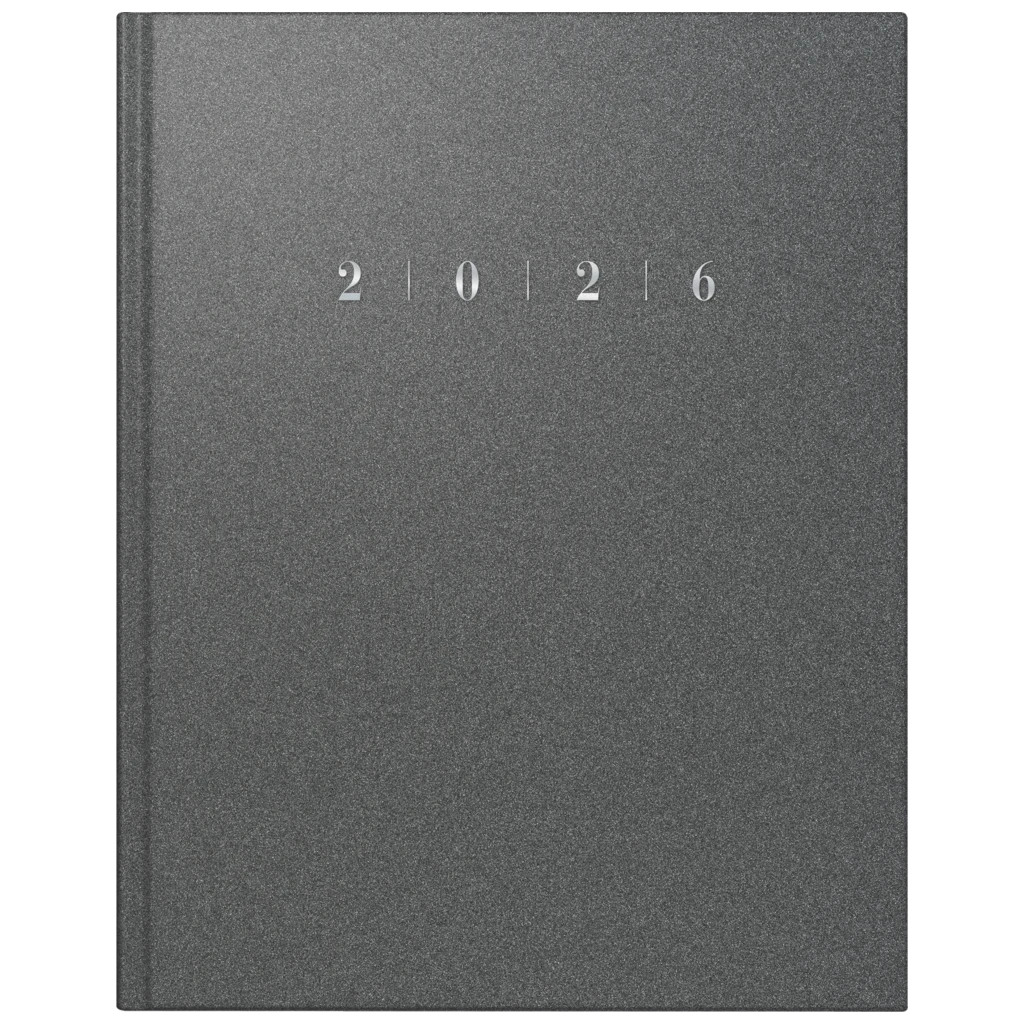 Buchkalender Mod. Managerkalender TM 2026 | 205×260 mm, Kunststoff, grau