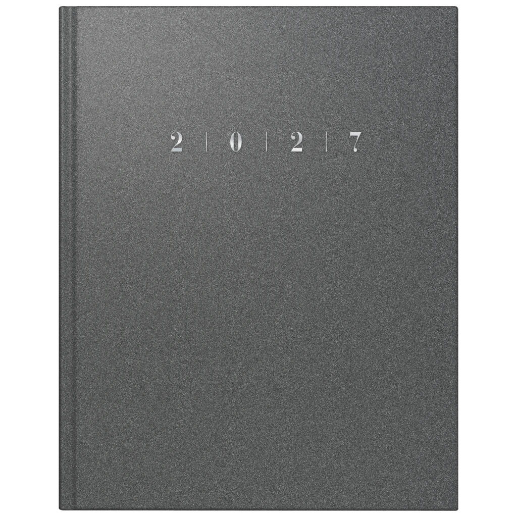 Buchkalender Premium Mod. Managerkalender TM 2027 | 205×260 mm, Kunststoff, grau