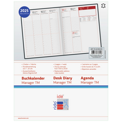 Buchkalender Mod. Managerkalender TM '25 | 205×260 mm, Leder, weinrot