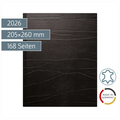 Buchkalender Mod. Managerkalender TM 2026 | 205×260 mm, Leder, schwarz