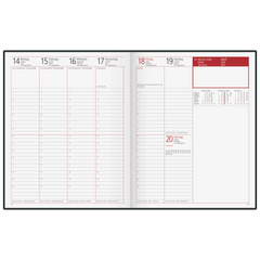 Buchkalender Mod. Managerkalender TM 2026 | 205×260 mm, Leder, schwarz