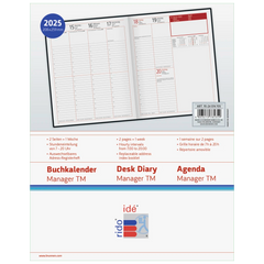 Buchkalender Mod. Managerkalender TM '25 | 205×260 mm, Kunstleder, rotbraun