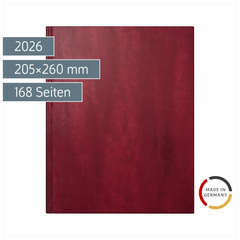 Buchkalender Mod. Managerkalender TM 2026 | 205×260 mm, Kunstleder, rotbraun