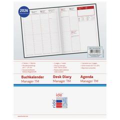 Buchkalender Mod. Managerkalender TM 2026 | 205×260 mm, Kunstleder, rotbraun