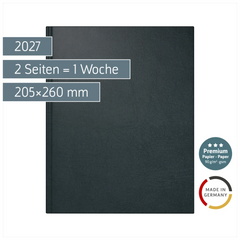 Buchkalender Premium Mod. Managerkalender TM 2027 | 205×260 mm, Kunstleder, schwarz