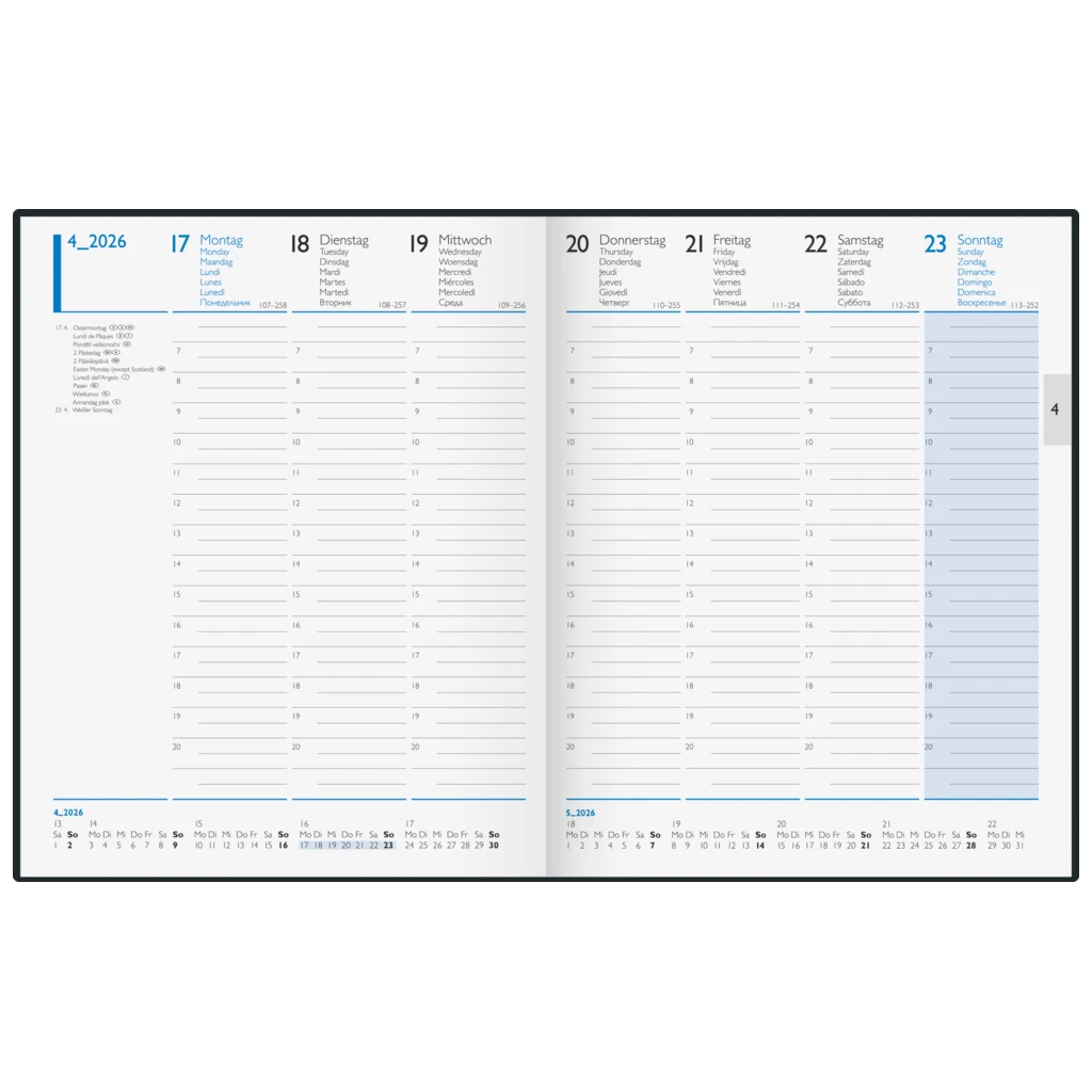 Buchkalender '26 | 208×258 mm, Kunststoff, schwarz