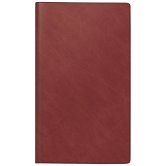 Buchkalender Mod. reise-merker 2026 | 102×172 mm, Kunststoff, weinrot