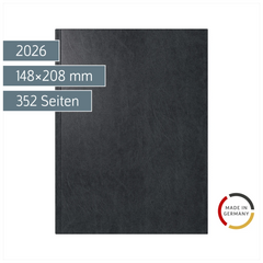 Buchkalender Mod. Mentor 2026 | A5, Kunststoff, schwarz